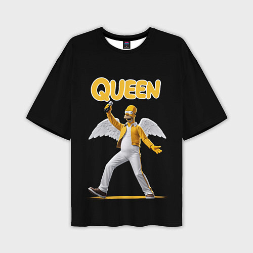 Мужская футболка оверсайз Queen Гомер Симпсон / 3D-принт – фото 1