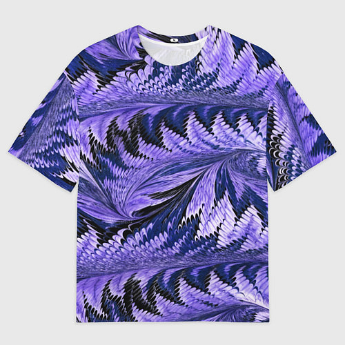Мужская футболка оверсайз Абстрактные перья - жидкость / 3D-принт – фото 1
