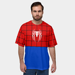 Футболка оверсайз мужская Человек паук текстура костюма, цвет: 3D-принт — фото 2