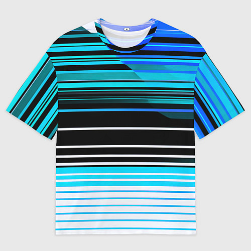 Мужская футболка оверсайз Разноцветные вертикальные линии / 3D-принт – фото 1