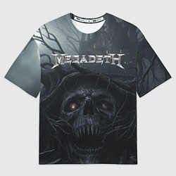 Футболка оверсайз мужская Megadeth череп под деревом, цвет: 3D-принт