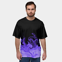 Футболка оверсайз мужская Абстрактный фиолетовый огонь, цвет: 3D-принт — фото 2