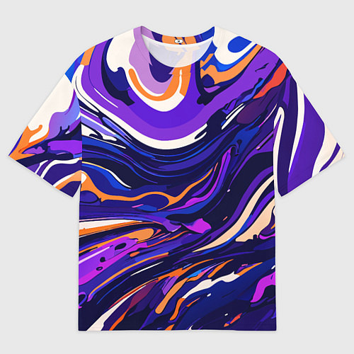 Мужская футболка оверсайз Разноцветная абстракция разводов / 3D-принт – фото 1