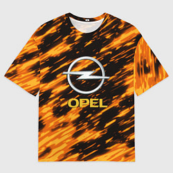 Мужская футболка оверсайз Opel штрихи огненные