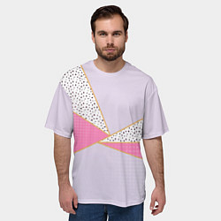 Футболка оверсайз мужская Геометрическая абстракция с треугольниками и пятни, цвет: 3D-принт — фото 2