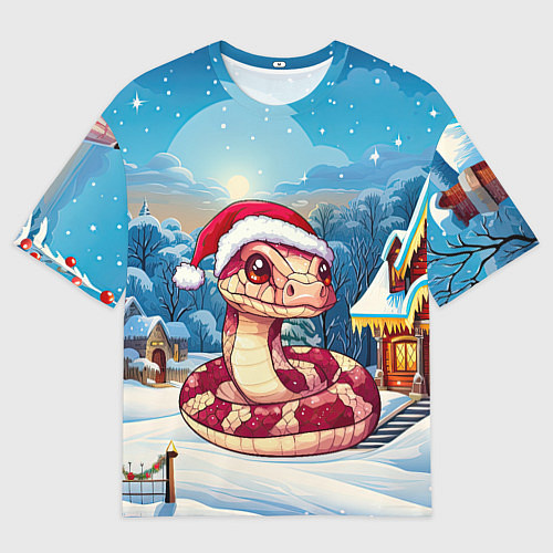 Мужская футболка оверсайз Добрая змейка 2025 / 3D-принт – фото 1