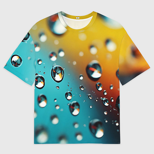 Мужская футболка оверсайз Крупные капли на цветном фоне / 3D-принт – фото 1