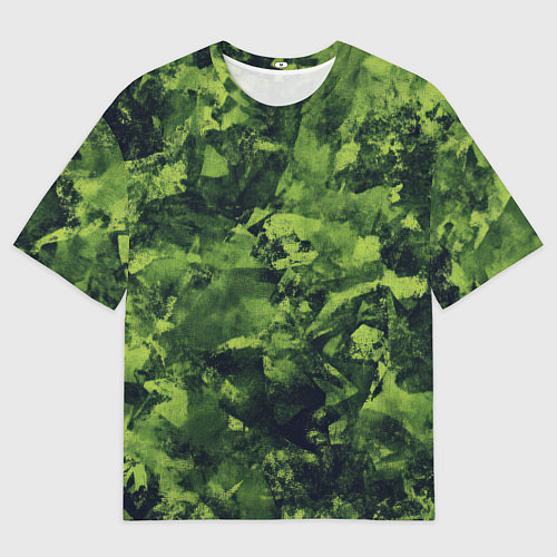 Мужская футболка оверсайз Камуфляж армейский зеленый / 3D-принт – фото 1