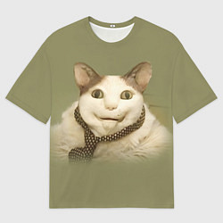 Футболка оверсайз мужская Бу испугался мем-кот, цвет: 3D-принт