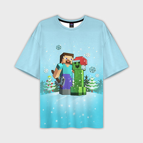 Мужская футболка оверсайз Minecraft - New Year / 3D-принт – фото 1