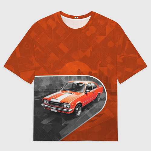 Мужская футболка оверсайз Оранжевый ретроавтомобиль / 3D-принт – фото 1