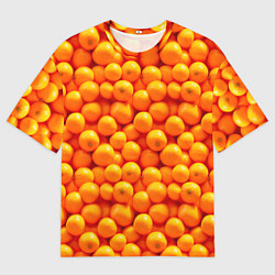 Мужская футболка оверсайз Новогодние мандаринки