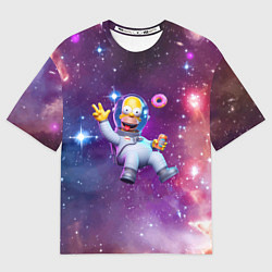 Мужская футболка оверсайз Homer Simpson in space - ai art