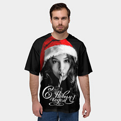 Футболка оверсайз мужская Девушка с карамельной тростью, цвет: 3D-принт — фото 2