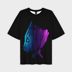 Футболка оверсайз мужская Neon Groot, цвет: 3D-принт