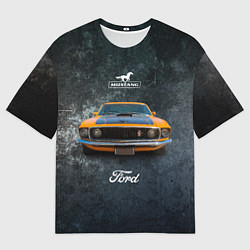 Мужская футболка оверсайз Спортивный американский автомобиль Ford Mustang