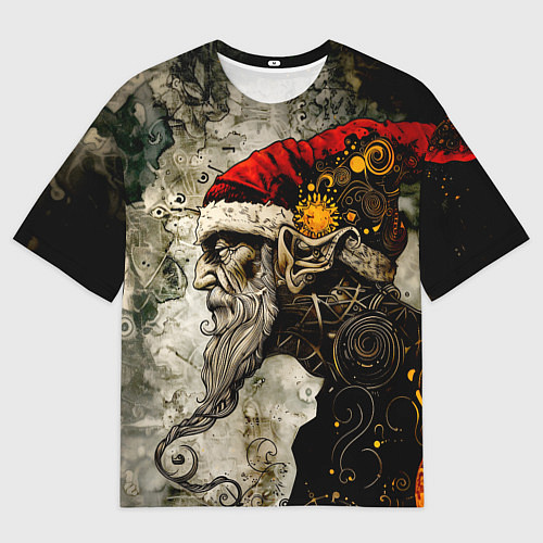 Мужская футболка оверсайз Санта демон стимпанк / 3D-принт – фото 1