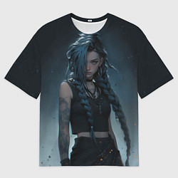 Мужская футболка оверсайз Джинкс в реалистичном стиле