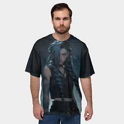 Футболка оверсайз мужская Джинкс в реалистичном стиле, цвет: 3D-принт — фото 2