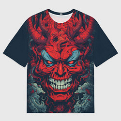Мужская футболка оверсайз Red demon Oni
