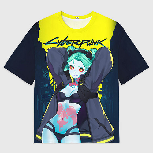 Мужская футболка оверсайз Киберпанк - Ребекка / 3D-принт – фото 1