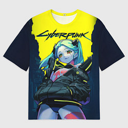 Мужская футболка оверсайз Rebecca cyberpunk