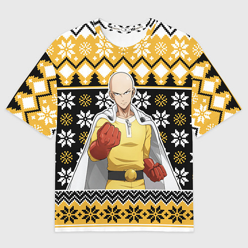 Мужская футболка оверсайз One-Punch Man sweater / 3D-принт – фото 1