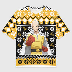 Футболка оверсайз мужская One-Punch Man sweater, цвет: 3D-принт