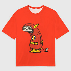 Мужская футболка оверсайз Ленивец Флэш