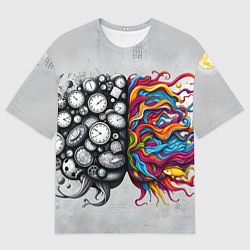 Мужская футболка оверсайз Полушария мозга