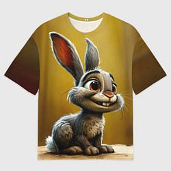 Футболка оверсайз мужская Милый зайчик, цвет: 3D-принт