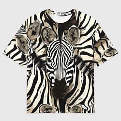 Мужская футболка оверсайз Зебры