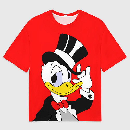 Мужская футболка оверсайз Дональ Дак в цилиндре / 3D-принт – фото 1