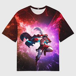 Футболка оверсайз мужская Эпический Луффи в Новый Год - Ван Пис, цвет: 3D-принт