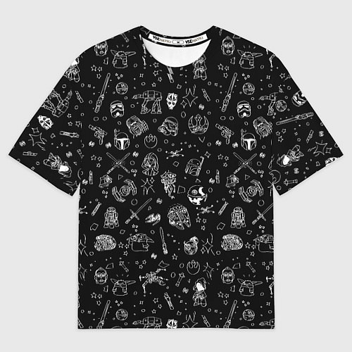 Мужская футболка оверсайз Звездные войны паттерн / 3D-принт – фото 1