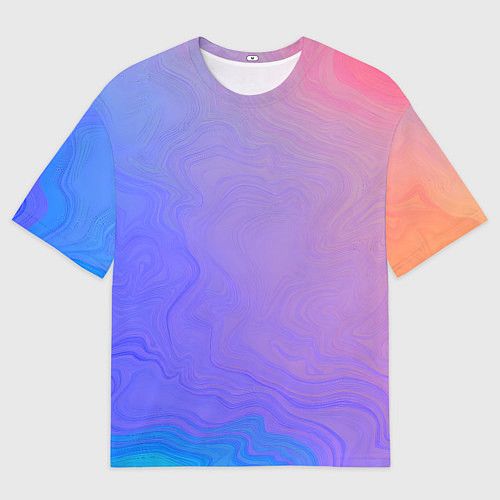 Мужская футболка оверсайз Сине фиолетовый градиент / 3D-принт – фото 1