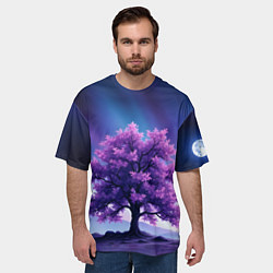 Футболка оверсайз мужская Фиолетовое дерево, цвет: 3D-принт — фото 2