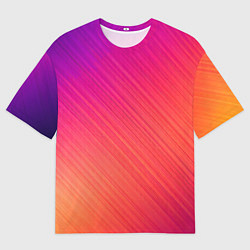 Футболка оверсайз мужская Градиент в косую полоску, цвет: 3D-принт