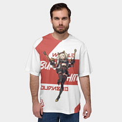 Футболка оверсайз мужская Бёрнис Уайт - ZZZ, цвет: 3D-принт — фото 2