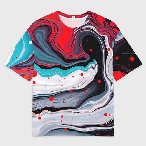 Мужская футболка оверсайз Флюид арт абстракция / 3D-принт – фото 1