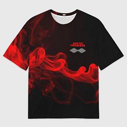 Футболка оверсайз мужская Arctic Monkeys - красный дым, цвет: 3D-принт