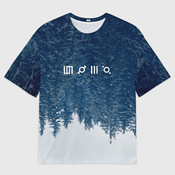 Мужская футболка оверсайз 30 Seconds to Mars - Перевернутый лес