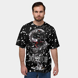 Футболка оверсайз мужская Черно змея с фужером - это мой год, цвет: 3D-принт — фото 2