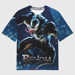 Мужская футболка оверсайз Веном в прыжке