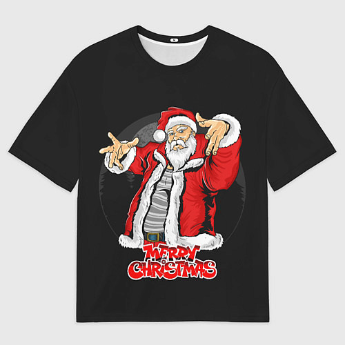 Мужская футболка оверсайз Дед мороз веселый / 3D-принт – фото 1