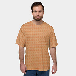 Футболка оверсайз мужская Персиковый пух, цвет: 3D-принт — фото 2