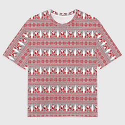 Футболка оверсайз мужская Рождественский паттерн, цвет: 3D-принт