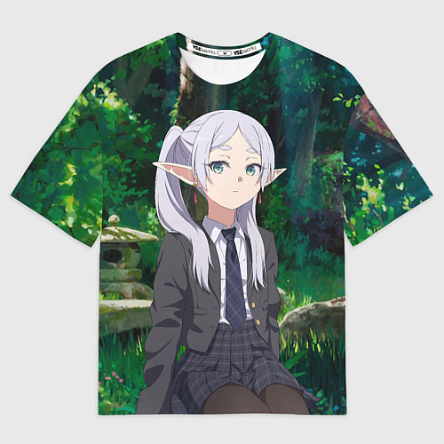 Мужская футболка оверсайз Фрирен в летнем лесу / 3D-принт – фото 1