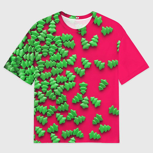 Мужская футболка оверсайз Веселые елочки / 3D-принт – фото 1