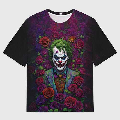 Мужская футболка оверсайз Joker - roses / 3D-принт – фото 1